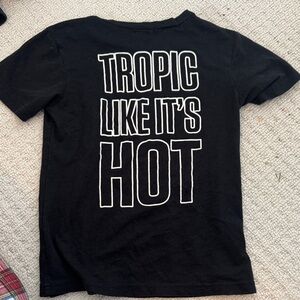 Black Graphic Tee with White Text